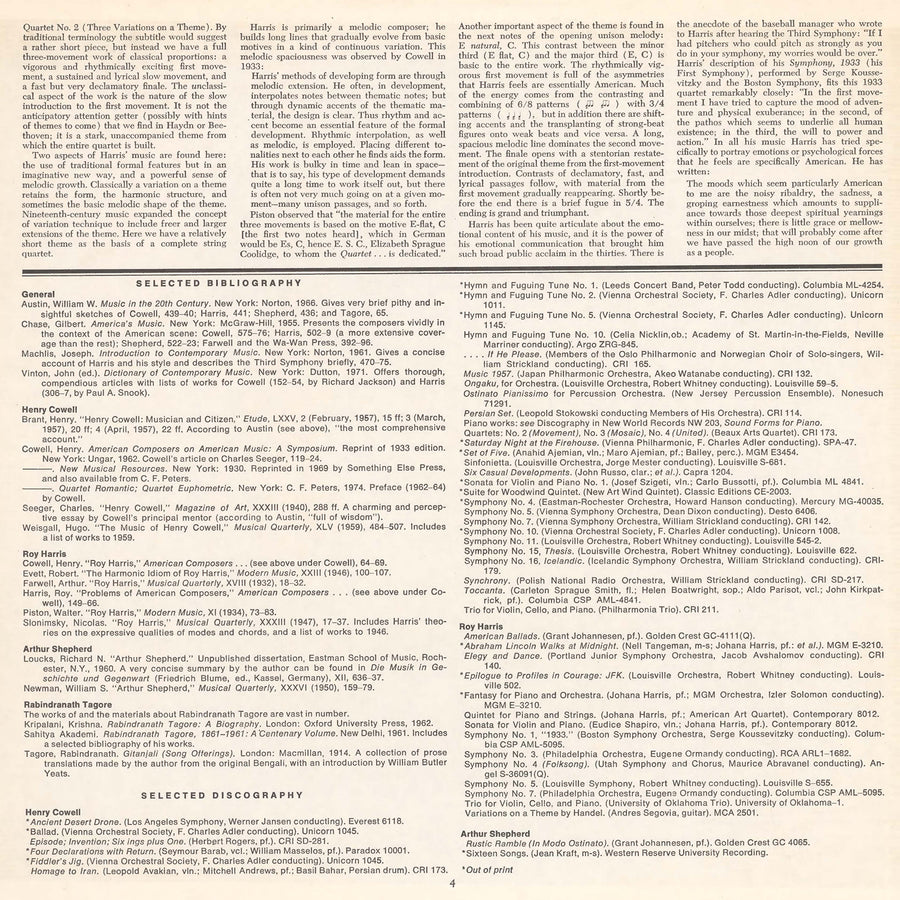 Chamber Works by Shepherd/Cowell/Harris