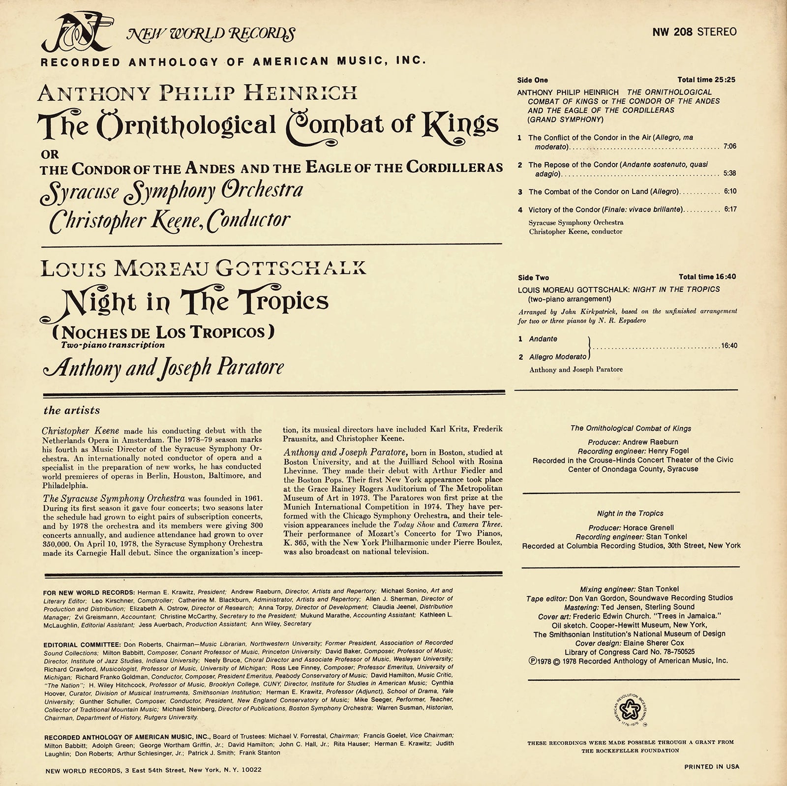 Anthony Philip Heinrich/ Louis Moreau Gottschalk – New World Records