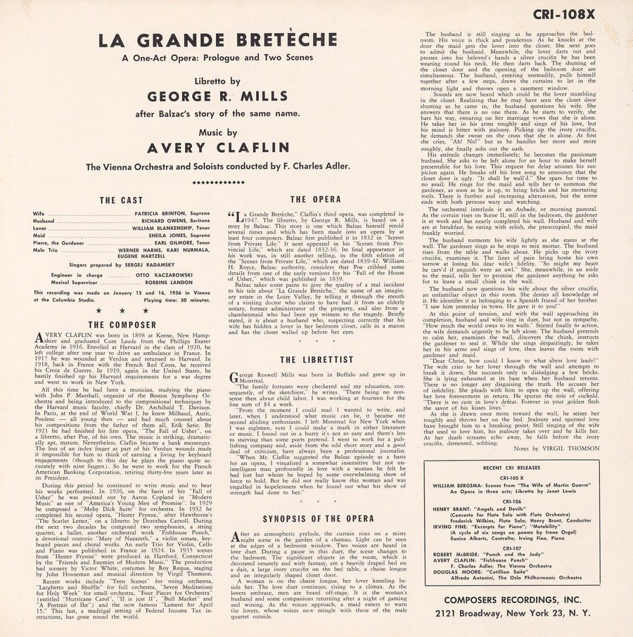 Avery Claflin: La Grande Bretèche