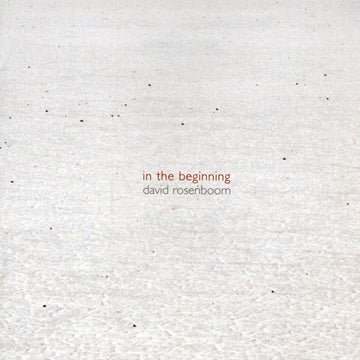 The image shows the cover of the album 'In the Beginning' by David Rosenboom. The design is minimalist with the title and artist name in a simple red font on a textured white background.