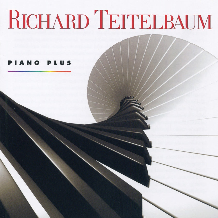 Cover of the album 'Richard Teitelbaum: Piano Plus (Piano Music 1963–1998)' featuring a close-up of piano keys with a sleek, modern design.