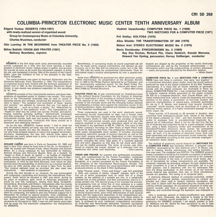 Columbia-Princeton Electronic Music Center 10th Anniversary